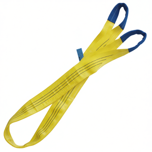 Eslinga de elevación de poliéster (PES) amarilla de alta tenacidad de 3 toneladas, cincha plana de doble capa con bucles reforzados, cuerdas de embalaje - Product Image 2