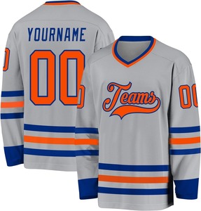 OEM ODM vente en gros équipe professionnelle broderie Logo matériel sergé nom et numéro de joueur personnalisés maillots de hockey sur glace - Product Image 5