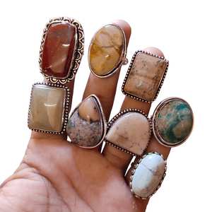 925 Sterling Silver Plaqué Mookaite Jaspe Forme Baho Designer Lunette Réglage À La Main En Gros Mode En Vrac Lot Fabrication - Product Image 2