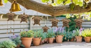 Turtle Shape Wind Chimes Indoor and Outdoor Home Office Garden Decorative Hanging <b>Ornament</b> with Multiple Metal Beads Bells - Product Image 6