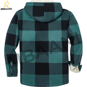 Relaxed Fit Flannel <b>Sherpa</b>-<b>Lined</b> <b>Shirt</b> Jacket For Men - Product Image 2