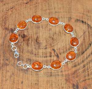 925พลอยอำพันสังเคราะห์ธรรมชาติเงินสเตอร์ลิงชุบโรเดียมทำด้วยมือเครื่องประดับที่ออกแบบได้เองสำหรับผู้หญิง - Product Image 3