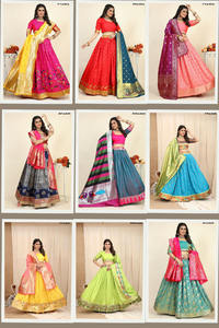 Nuevo traje de Sari de tendencia con trabajo bordado único en blusa pesada de organza hecha de material de seda y algodón - Product Image 2