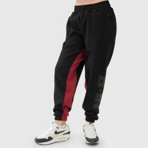 G-In Women's High-Waisted Hip Hop Joggers Breathable Black <b>Trousers</b> <b>Elastic</b> <b>Waist</b> XL Size for Autumn Season Colored Wrinkled - Product Image 1
