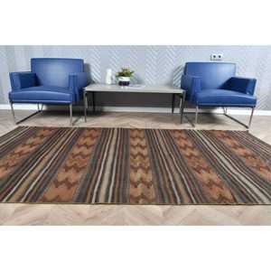 Vintage Rug, 4.4x8.8 ft Area Rug, <b>Brown</b> Floral <b>Wool</b> Turkish Rug - Product Image 3