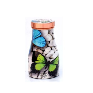 Carafe de chambre à coucher en cuivre de la meilleure qualité avec pot de chevet sans joint en verre intégré bouteille au design moderne avec pichet imprimé différent - Product Image 5