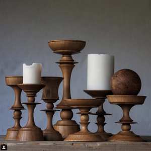 Portavelas de madera tallada artística con estilo vintage perfecto para la decoración creativa del hogar y el diseño espiritual de la habitación - Product Image 4