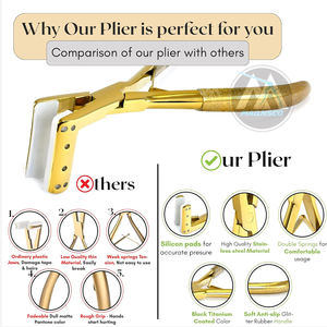 Alicates profesionales de alta calidad para extensiones de cabello de acero inoxidable, herramientas multifunción para extensiones de cabello con agarre de plástico - Product Image 3