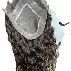Parrucchino invisibile capelli umani 0.03-0.04mm super sottile Base traspirante materiale parrucca europea capelli umani