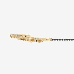 Women's 18K Gold Mangalsutra <b>Necklace</b> with Round & Pear Cut Moissanite Diamond Elegant Jewelry - Product Image 3