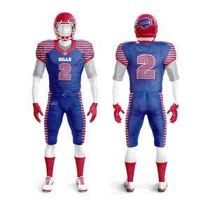 ชุดยูนิฟอร์มอเมริกันฟุตบอลแบบสั่งทำใหม่สำหรับทีมผู้ใหญ่และเยาวชน  ผ้าทวิลล์พิมพ์ลายแบบซับลิเมชั่น 100% โพลีเอสเตอร์ - Product Image 2