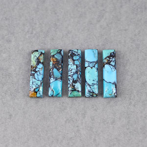 Piedra preciosa suelta de corte escalonado facetado de cuarzo azul plano Natural de alta calidad para hacer joyería hecha a mano de collar de plata de ley 925 - Product Image 2