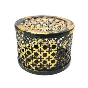 Boîte de rangement ronde en métal argenté de conception populaire avec couvercle, utilisée pour les ustensiles de cuisine, boîte décorative de table - Product Image 3