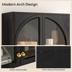 Armoire murale de salle de bain, armoire à pharmacie avec porte en acrylique cintrée, armoire de rangement au-dessus des toilettes avec étagère réglable pour salle de bain - Product Image 5