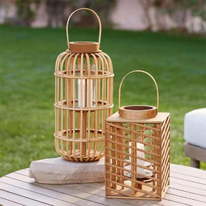 Nordic Style Natural Rattan Lantern With Handle <b>Candle</b> Holders, Lanterns and <b>Candle</b> <b>Jars</b> for Home Decor from Vietnam Factory - Product Image 4
