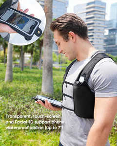 Men's Vintage <b>Animal</b> Print <b>Running</b> Vest with Breathable Polyester Mesh Custom Reflective Logo Lightweight Quick Dry Phone Holder - Product Image 6