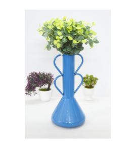 Nuevo diseño, gran oferta, florero recubierto de polvo azul de moda, florero recubierto de polvo de Metal, jarrones de decoración Vintage para el hogar/boda, jarrón largo - Product Image 1