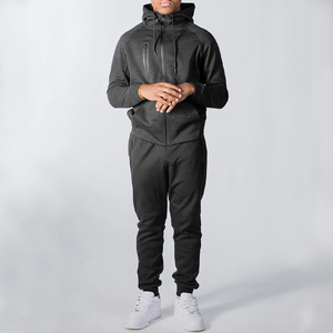 2024 hommes Sport entraînement sweats ensembles sweats à capuche zippés avec Tech polaire Jogging survêtements pour Sports d'hiver survêtements - Product Image 4
