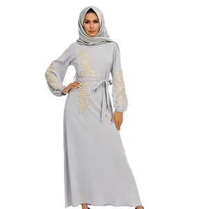 Abaya respirante imprimée de fleurs Fabricant Nouveau dernier design Dubai Abaya Kaftan Stylish Royal pour femmes