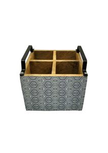 Modern Wooden Multifunctional Cutlery Organizer Enamel Print Metal Handles Tabletop <b>Utensil</b> <b>Holder</b> Fork Spoon Knife Napkin - Product Image 5