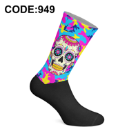 Chaussettes d'artiste en coton à impression numérique, respirantes, imprimées par transfert thermique, graphismes vibrants, haute qualité, pour femmes, fabriquées en Turquie, Goma