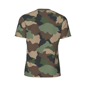 Customized Quick Dry <b>Camouflage</b> T-Shirts for Men Slim Fit <b>Short</b> Sleeve Outdoor Shirt Knitted Fabric Optimal for Summer - Product Image 3