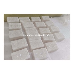 Caja de incrustaciones de mármol de piedra maciza Total de trabajo artesanal de primera clase con arte de concha de mar de nácar para fines de joyero - Product Image 5