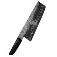 Pisau Golok Koki Baja Tahan Karat 9-Inci Buatan Tangan Kelas Industri Sarung Kulit Unik Gagang Cantik OEM Dapat Disesuaikan