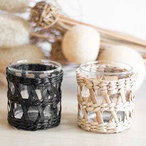 Soportes de bebidas de vidrio, accesorio envuelto en agua, resistente al calor, mimbre tejido de Vietnam - Product Image 4