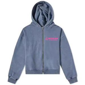 Sweat-shirts à fermeture éclair unisexes de haute qualité avec logo personnalisé OEM, 100% coton molletonné, tissu éponge français respirant, séchage rapide, coupe régulière, haut d'hiver - Product Image 3