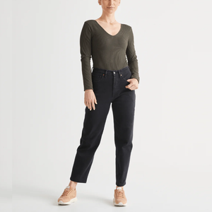 Jeans de mezclilla vintage lavados elásticos en 4 direcciones, corte ajustado, pierna acampanada, con spandex, efecto levantamiento de glúteos, compresión, transpirables para mujer - Product Image 2