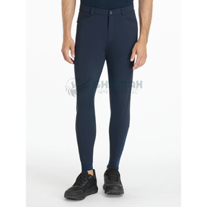 Pantalones de equitación para hombre, pantalones ecuestres duraderos con agarre reforzado en la rodilla, tejido elástico transpirable para práctica y eventos - Product Image 1