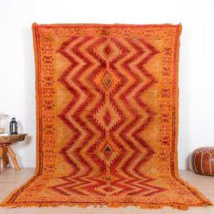 พรมโมร็อกโกแท้ ทำมือจากขนสัตว์ ลายเบอร์เบอร์แบบดั้งเดิม สไตล์วินเทจและโมเดิร์น สำหรับตกแต่งบ้าน - Product Image 1