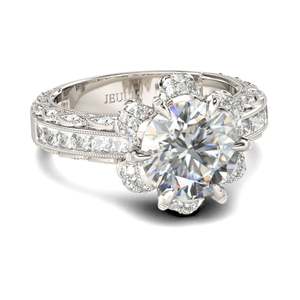 Jeulia Rhodium Plated Sterling Silver Milgrain <b>Skull</b> <b>Ring</b>-Fashionable Luxury Wedding <b>Ring</b> - Product Image 3