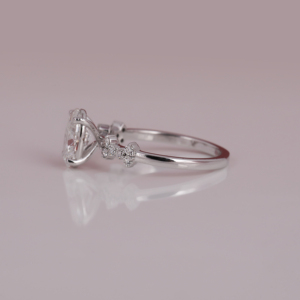 Lab Grown Oval Cut Diamond Ring 18KT <b>Solid</b> Gold Her Gift with IGI Certificate Gold Plated Lab Grown Engagement Ring - Product Image 4