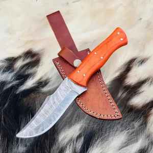 Handmade Damascus <b>Steel</b> Hunting Knife 1095 15N20 Full Tang Fixed Blade OEM Customizable Outdoor Camping Survival with Sheath - Product Image 2