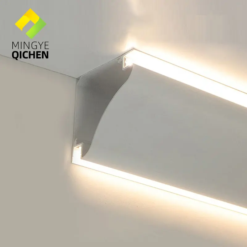 Apex Angle install Aluminum diffuser extruded channel profile without ceiling LED linear aluminum profiles light washing strip