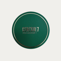 Ensembles de bar classiques personnalisés en cuir italien recyclé de 100 mm, gaufrés or, imprimés numériquement, écologiques et faits à la main pour