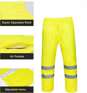 Imperméable coupe-vent pour homme, léger, haute visibilité, veste de sécurité réfléchissante avec pantalon - Product Image 4