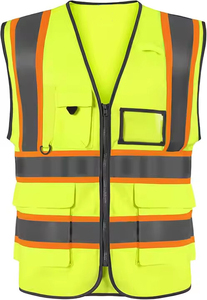 Gilet de sécurité réfléchissant à haute visibilité tendance pour la construction, décontracté, respirant, 100% polyester, logo personnalisé - Product Image 5