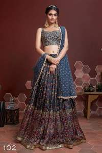 Diseñado bordado pesado nupcial Lehenga Choli estilo Formal colección de fiesta de secado rápido - Product Image 6