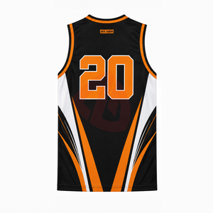 Maillots de basket-ball personnalisés, impression par sublimation, ensemble uniforme de basket-ball respirant pour homme, entraînement, 100% polyester, vêtements de sport - Product Image 2