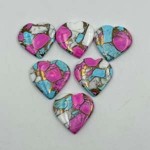 Pierre précieuse rose en forme de cœur turquoise de haute qualité, personnalisable, lisse, taille personnalisée, naturelle, bonbon de coton - Product Image 2