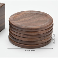 Sous-verres modernes de style japonais en noyer massif noir de qualité supérieure, tapis, plateaux à thé, isolation thermique, écologiques, réutilisables, 10 mm