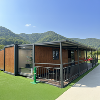 Maison préfabriquée modulaire haute résistance de 40 pieds, extensible, à toit plat, 3 à 4 chambres, maison conteneur préfabriquée pour le Canada