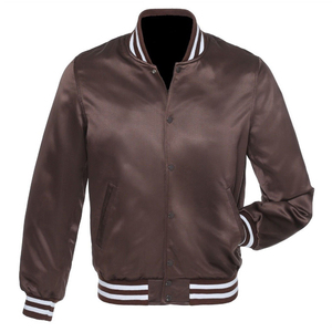 Universidad en blanco bordado seda a granel al por mayor personalizado para hombre Varsity béisbol bombardero chaqueta de satén - Product Image 3