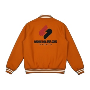 Veste de style universitaire en coton et polyester pour homme, boutons pression, manches en PU, style Letterman - Product Image 2
