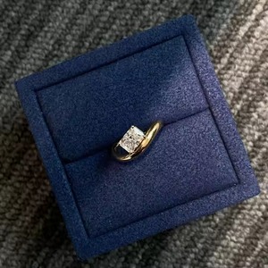 Certificado IGI 1CT corte radiante E VS1 anillo de compromiso de diamante cultivado en laboratorio 14K joyería de oro amarillo boda romántica - Product Image 5