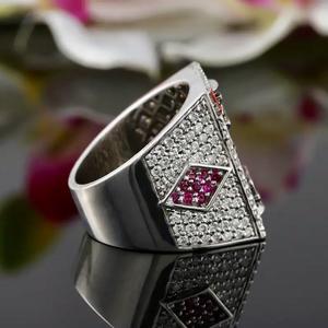 แหวนบัตรเล่นเพชรราชาแห่งเพชรที่กำหนดเองเครื่องประดับฮิปฮอป925แฟชั่นเครื่องประดับสเตอริงเงินตามสั่งสำหรับผู้ชาย - Product Image 2
