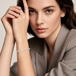 Bracelet Tennis Classique 3mm 4mm, Bijoux Élégants, Cadeaux, Plaqué Or 14K, Zircon Cubique AAAAA Taille Ronde, Style Iced Out, pour Femmes et Hommes - Product Image 3